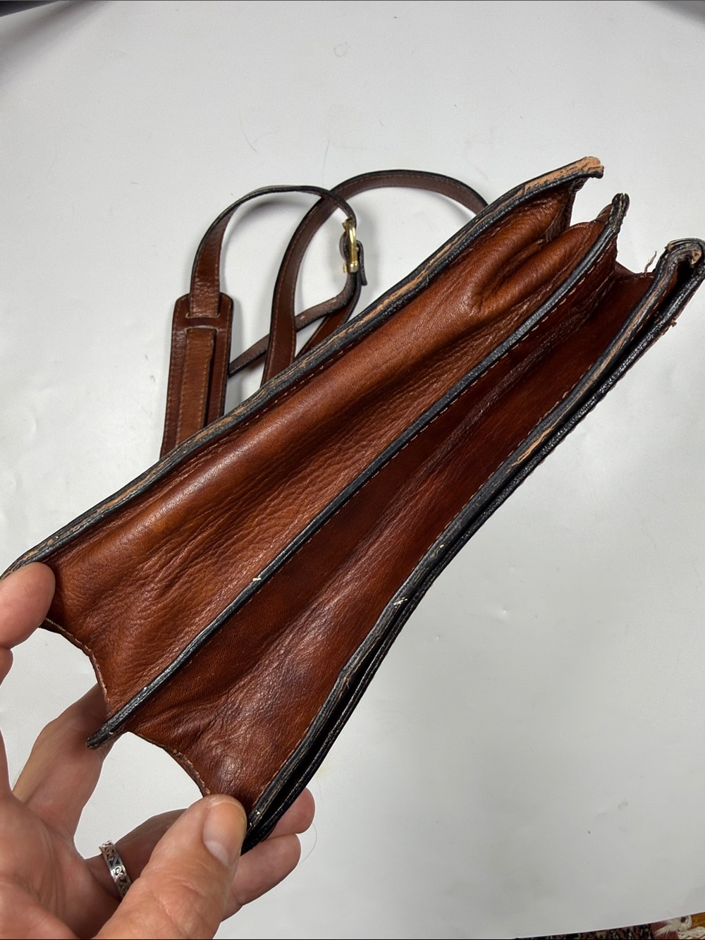 Guidi Vintage Brown Leather Crossbody Messenger Unisex Folio Work Bag - Picture 3 of 10